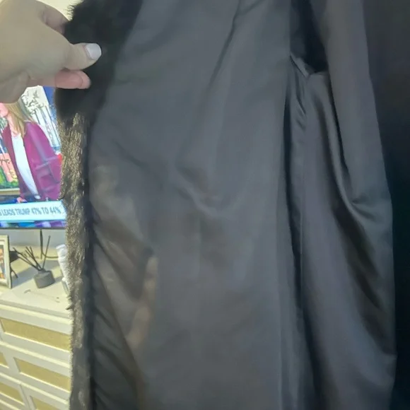Authentic brown mink fur coat